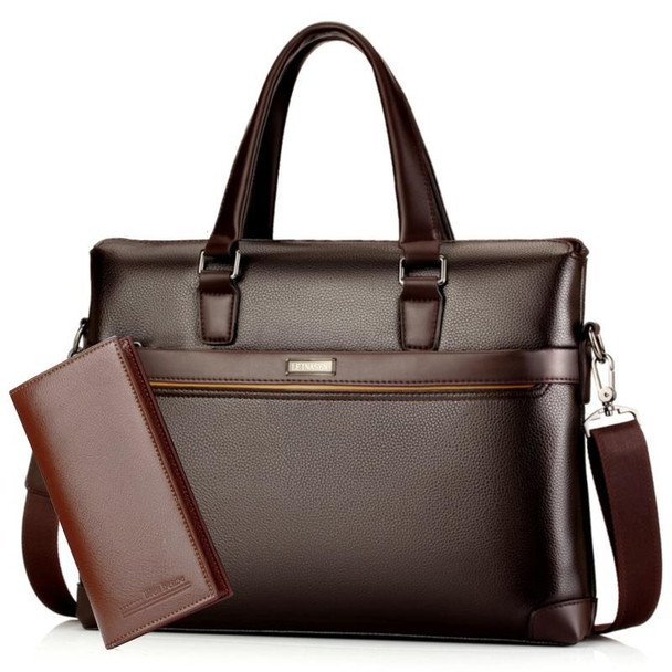 WEIXIER 16037 Multifunctional Men Business Handbag Computer Briefcase Single Shoulder Bag with Handbag(Brown)