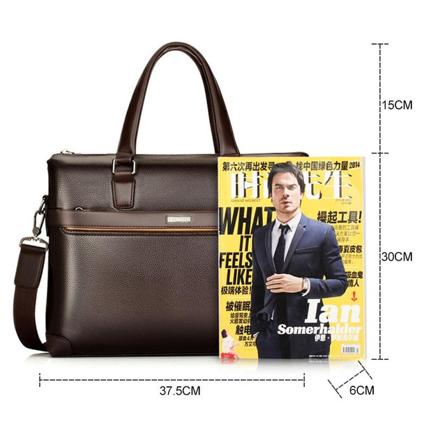 WEIXIER 16037 Multifunctional Men Business Handbag Computer Briefcase Single Shoulder Bag with Handbag(Brown)