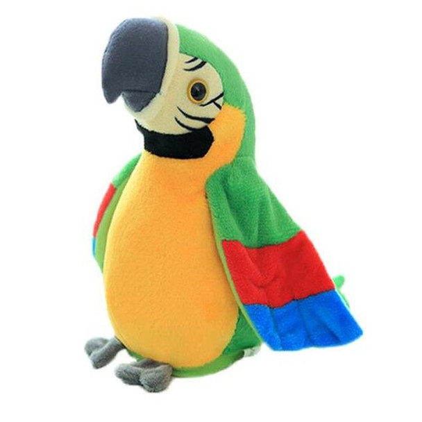 Plush Toy Parrots Recording Talking Parrots Will Twist the Fan Wings Children Toys, Size:Height 18cm(Green)