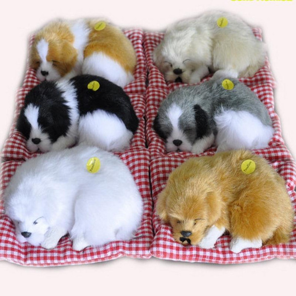 Simulation Will Call the Sleeping Dog Ornaments Toy Creative Doll Children Gift(Black Yellow)