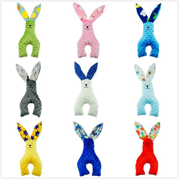 Cute Rabbit Plush Toy Baby Sleep Comfort Toy Children Gift(Caribbean Blue)