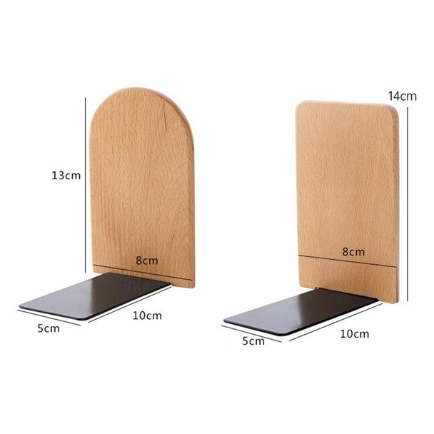 Anti-skid Bookends Shelf Holder Book Nature Wood Stand(Square)