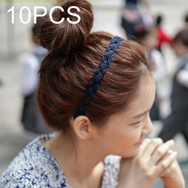 10 PCS Hollow Braid Style Hair Hoop Headwear Random Color Delivery