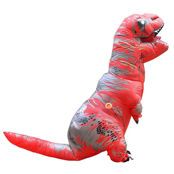 Inflatable Dinosaur Adult Costume Halloween Inflated Dragon Costumes Party Carnival Costume for Women Men(Red)