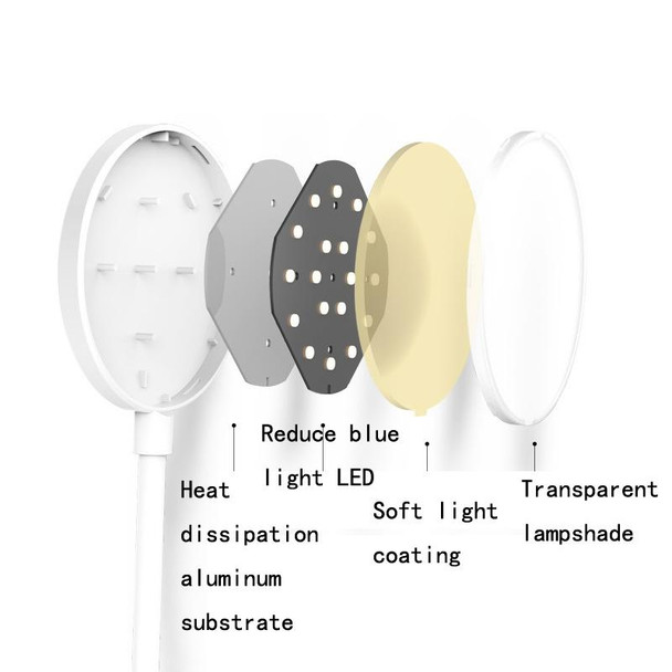 Charging 1200mAh  LED Clip Desk Lamp USB Eye Protection Bedside Lamp