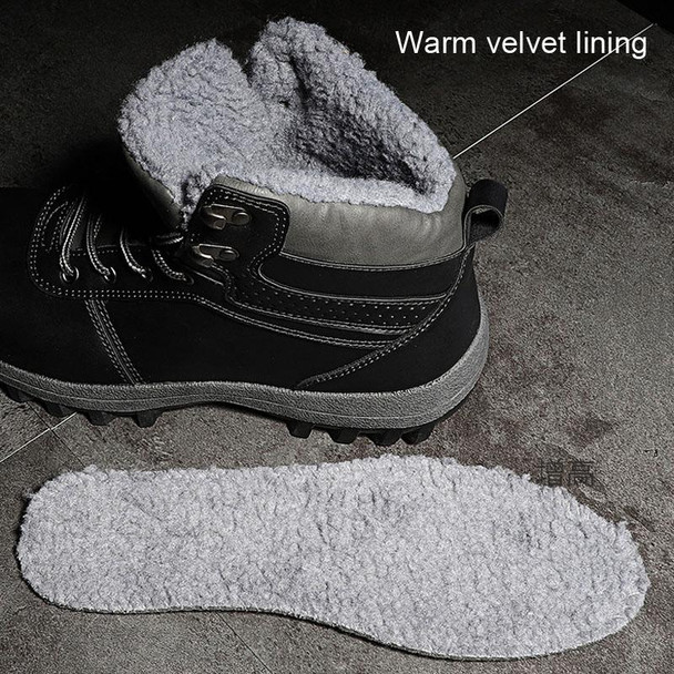 GG-858 Men Snow Boots Velvet Keep Warm Thick Bottom Men Boots, Size: 47(Dark Brown)