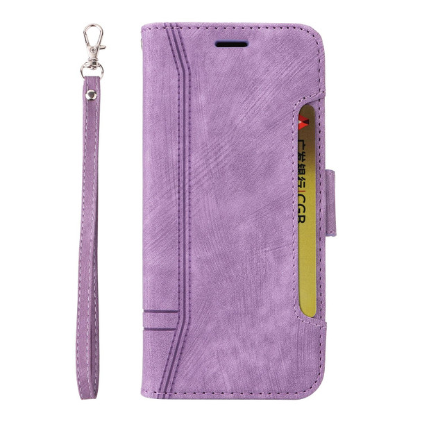 For OPPO A17 BETOPNICE Dual-side Buckle Leatherette Phone Case(Purple)