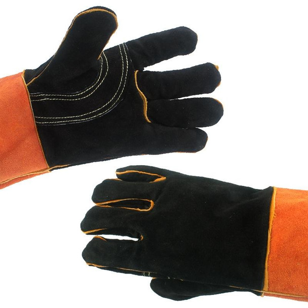 Outdoor BBQ Leather Men and Women Models High Temperature Insulation Thickening Long Welding Protective Gloves