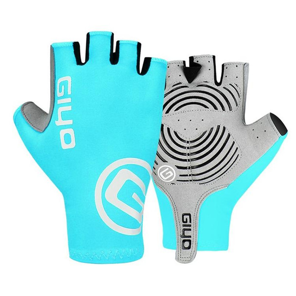 GIYO Outdoor Half-Finger Gloves Mountain Road Bike Cycling Gloves, Size: XL(Light Blue)