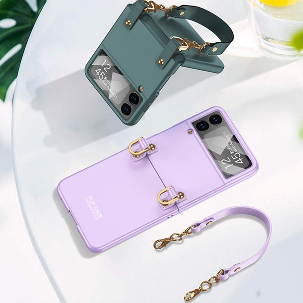 For Samsung Galaxy Z Flip3 5G GKK Integrated Ultra-thin Handbag Phone Case(Forest Green)