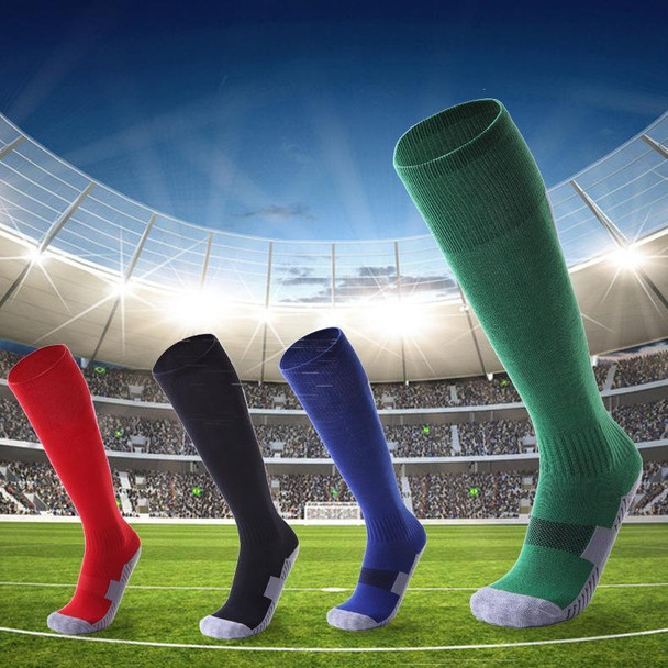 Adult Non-Slip Over-Knee Football Socks Thick Comfortable Wear-Resistant High Knee Socks(Sapphire)