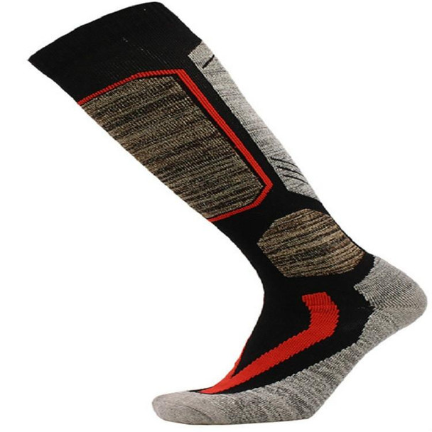 Ski Socks Outdoor Sports Thick Long Sweat-absorbent Warm Hiking Socks, Size:40-45(Black)