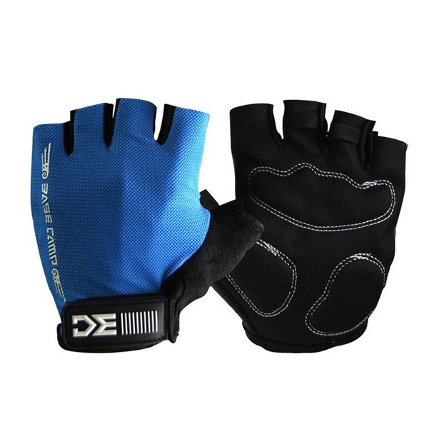BaseCamp BC-204 Bicycle Half Finger Gloves Lycra Fabric Cycling Gloves, Size: M(Blue)