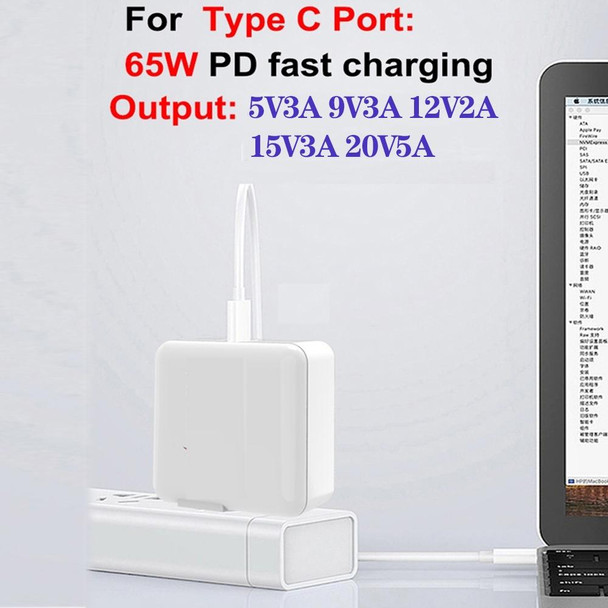 GaN 100W Dual USB+Dual USB-C/Type-C Multi Port Charger with  1.8m Type-C to MagSafe 1 / L Header Data Cable US / AU Plug