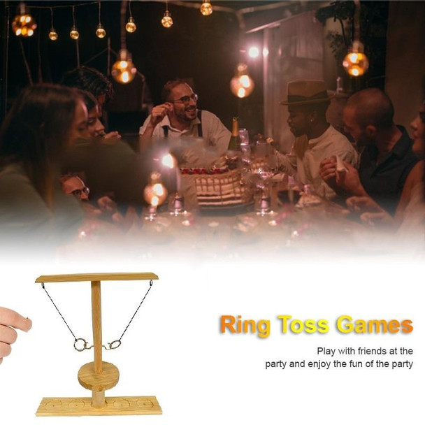 Wooden Ring Toss Tabletop Ring Toss Game Circular Log