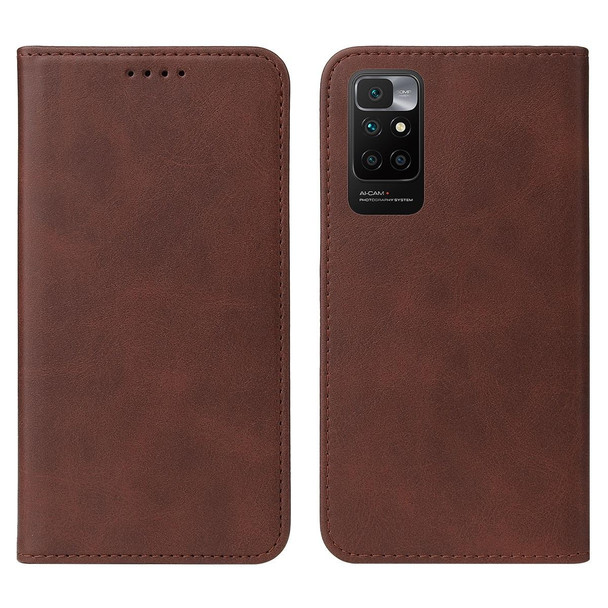 For Xiaomi Redmi 10 2022 Magnetic Closure Leather Phone Case(Brown)