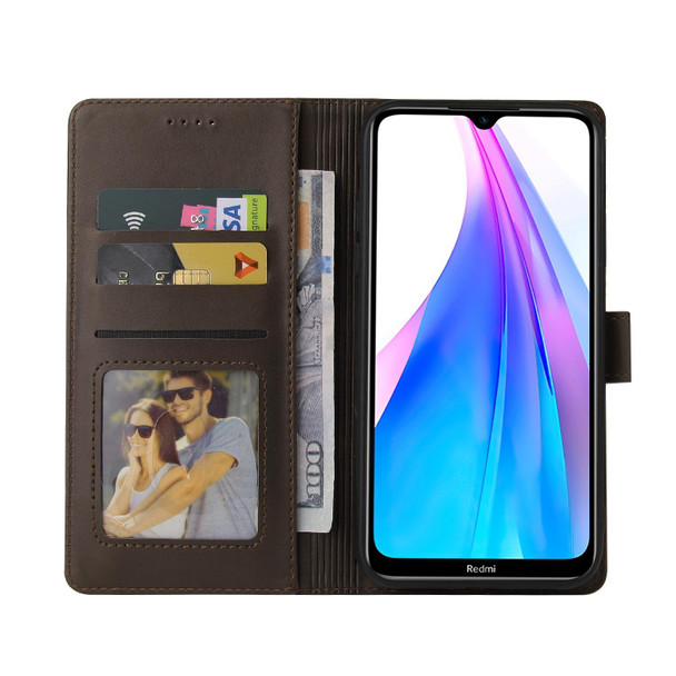 For Xiaomi Redmi Note 8T GQUTROBE Skin Feel Magnetic Leather Phone Case(Brown)