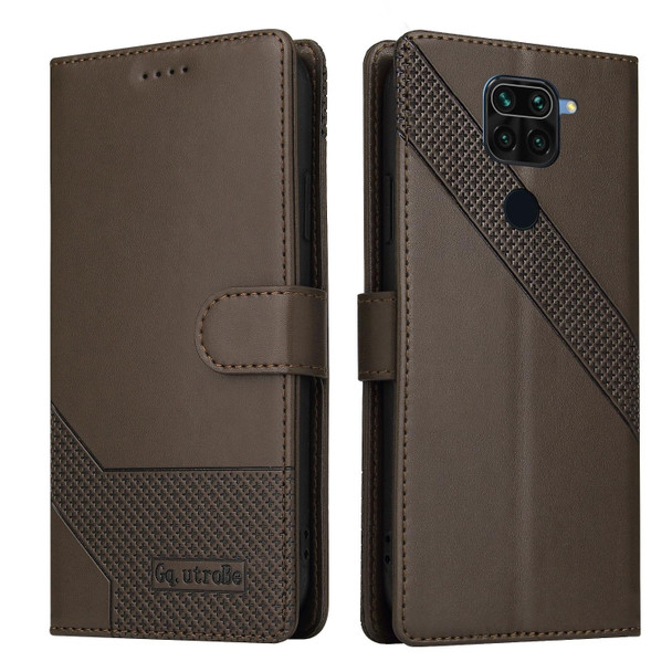 For Xiaomi Redmi Note 9 / 10X 4G GQUTROBE Skin Feel Magnetic Leather Phone Case(Brown)