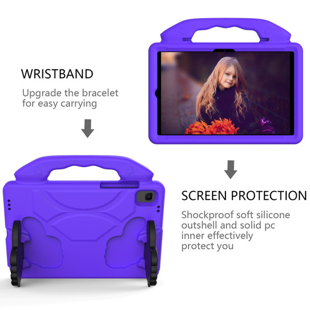 Samsung Galaxy Tab A7 10.4(2020)T500/T505 EVA Material Children Flat Anti Falling Cover Protective Shell With Thumb Bracket(Purple)