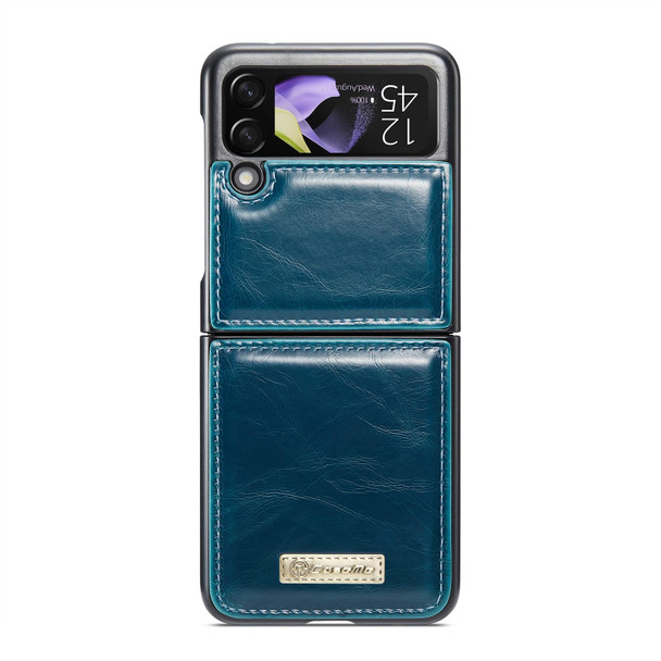 For Samsung Galaxy Z Flip4 CaseMe 003 Crazy Horse Texture Leatherette Phone Case(Blue)