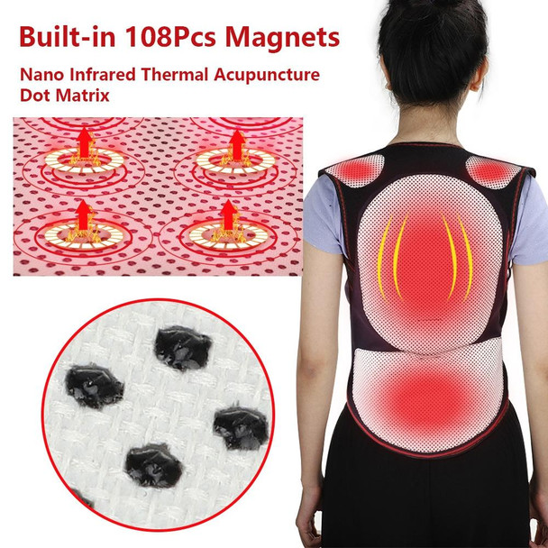 HailiCare Larger Version Household Neck Back Waist Protector Waistcoat Warm Vest Protective Gear with Magnet Therapy, Size:M