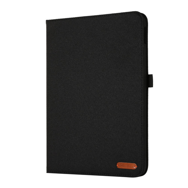 For iPad 10th 10.9 2022 Fabric Leatherette Tablet Case with Name Card Clip(Black)