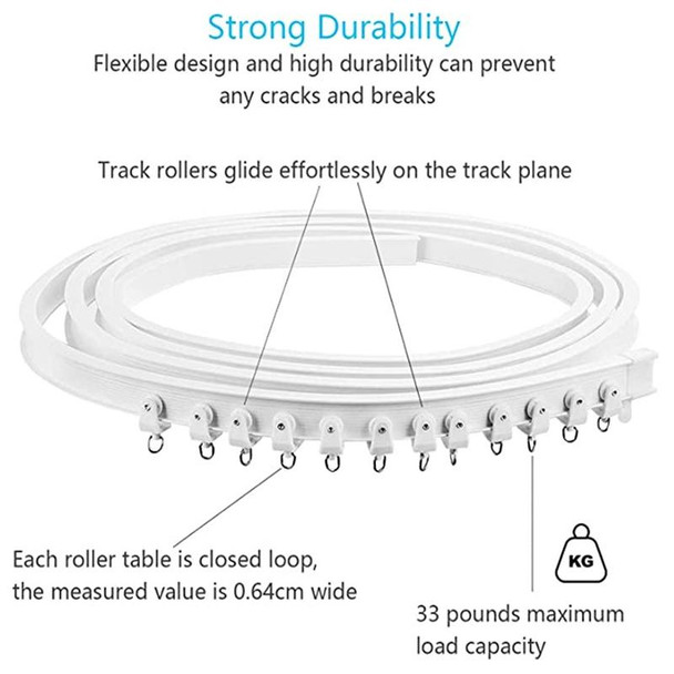 Model Steel Rail Bending Curtain Rail Flexible Guide Set, Size: 3m