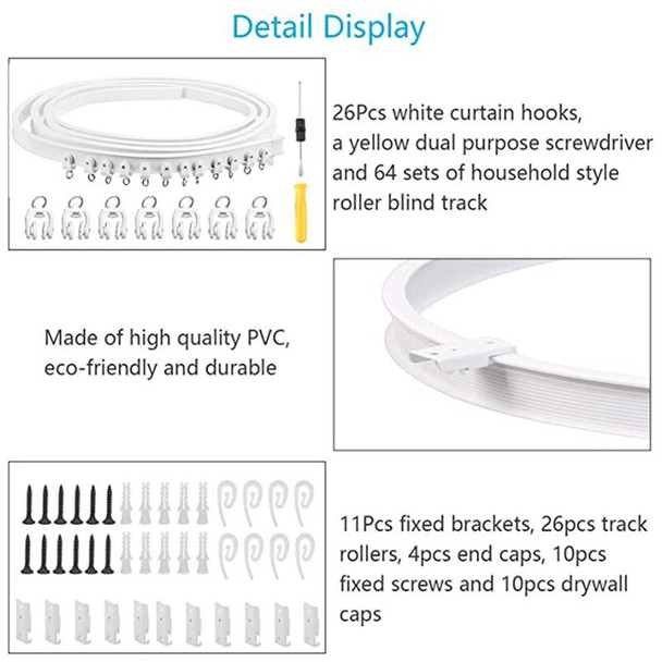 Model Steel Rail Bending Curtain Rail Flexible Guide Set, Size: 3m