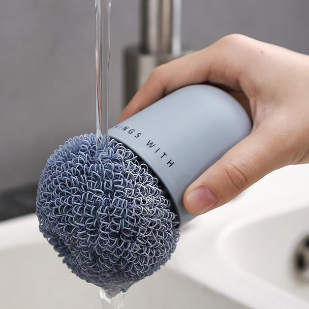 Polyester Cleaning Ball Household Handle Cleaning Brush Kitchen Short Handle Dishwashing Pot Brush, Color:White