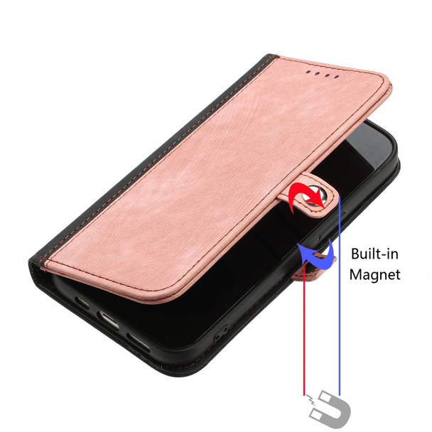 For Xiaomi Redmi 10C Side Buckle Double Fold Hand Strap Leather Phone Case(Pink)