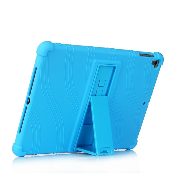 For iPad 6 (9.7 Universal) Tablet PC Silicone Protective Case with Invisible Bracket(Purple)