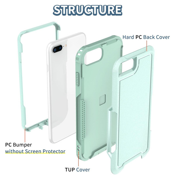 For iPhone 6 Plus / 7 Plus / 8 Plus 3 in 1 PC + TPU Shockproof Phone Case(Mint Green)
