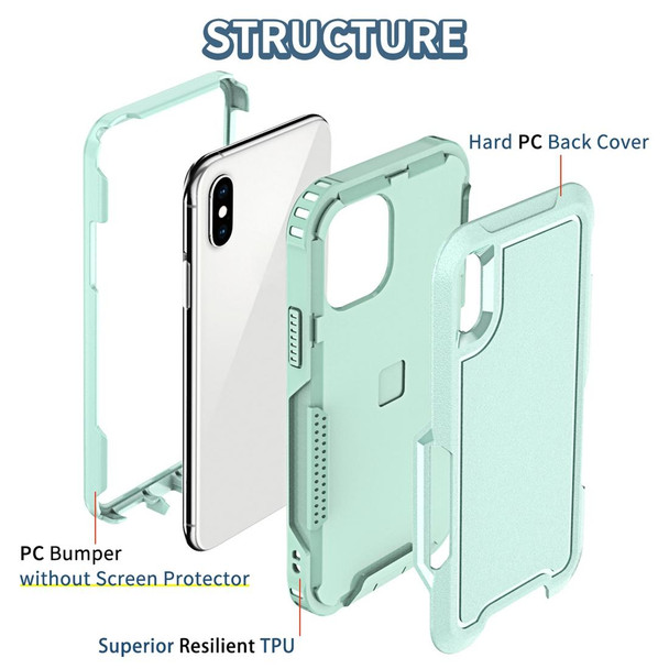 For iPhone XS Max 3 in 1 PC + TPU Shockproof Phone Case(Mint Green)