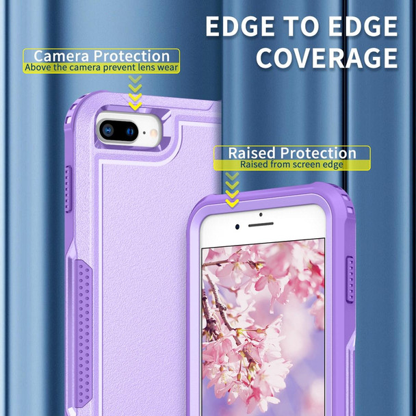 For iPhone 6 Plus / 7 Plus / 8 Plus 3 in 1 PC + TPU Shockproof Phone Case(Purple)