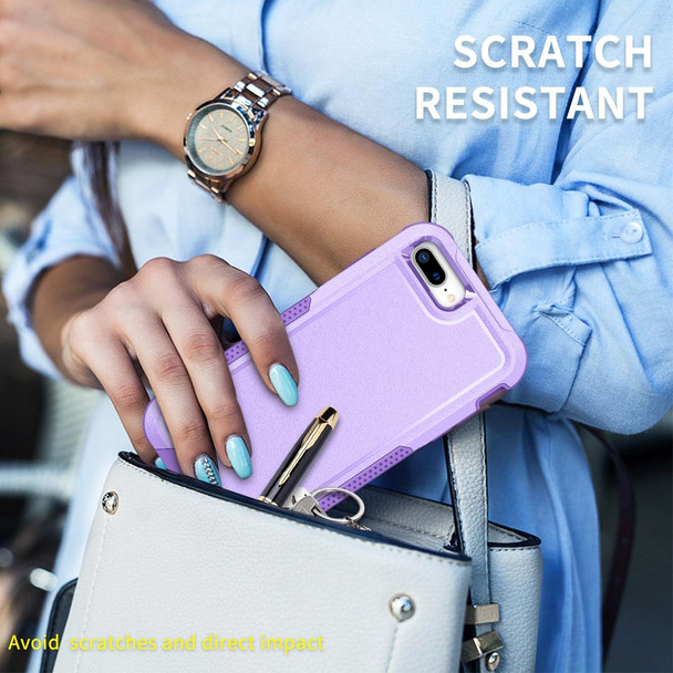 For iPhone 6 Plus / 7 Plus / 8 Plus 3 in 1 PC + TPU Shockproof Phone Case(Purple)