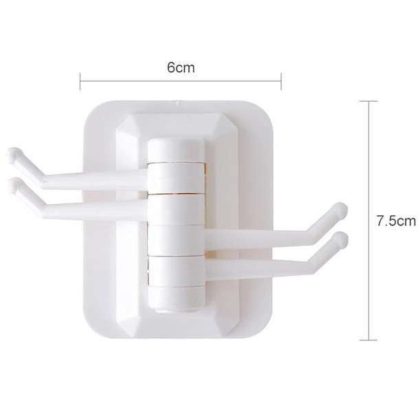 10 PCS Strong Viscose Bathroom Wall Shelf Without Perforation Traceless Rotating Hook, Random Color Delivery
