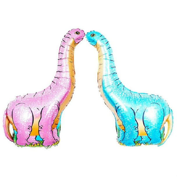 2 PCS Dinosaur Modeling Aluminum Foil Balloon Children Birthday Decoration Party Supplies Toy, Size:Large, Style:Horned Dragon