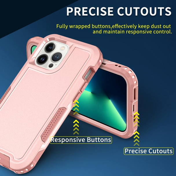 For iPhone 12 Pro Max 3 in 1 PC + TPU Shockproof Phone Case(Pink)