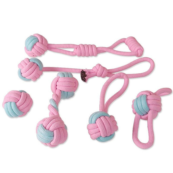10 PCS Cotton Rope Single Ball Dog Molar Teeth Cleaning Toy Candy Color Woven Cotton Rope