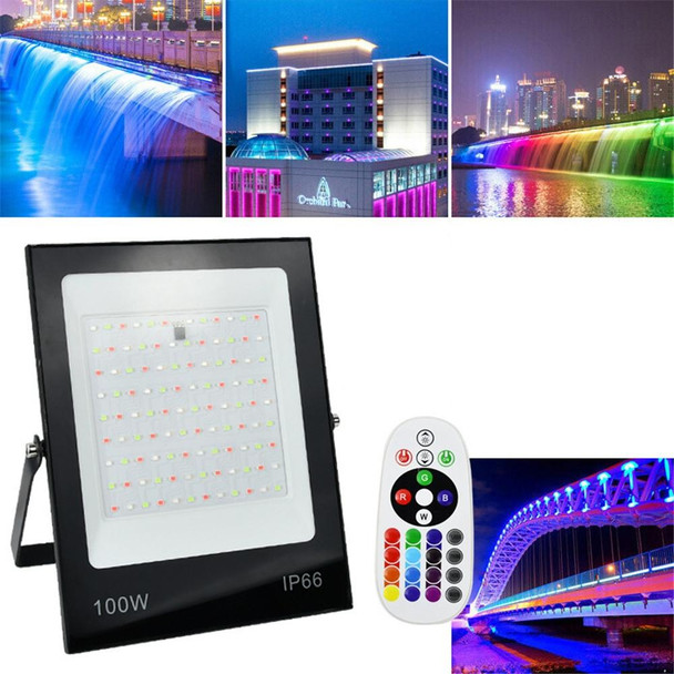 100W Colorful RGB Changing LED Flood Light With Remote Control