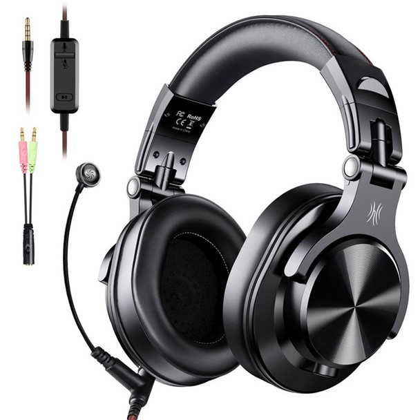 OneOdio A71 Head-mounted Noise Reduction Wired Headphone with Microphone(Black)