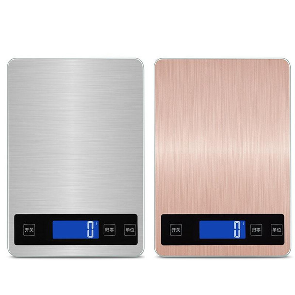 A10-1 Portable USB Kitchen Scale Household Food Baking Tea Quasi-Gram Weight Bench Scale, Specification: 5kg / 1g(Rose Gold)