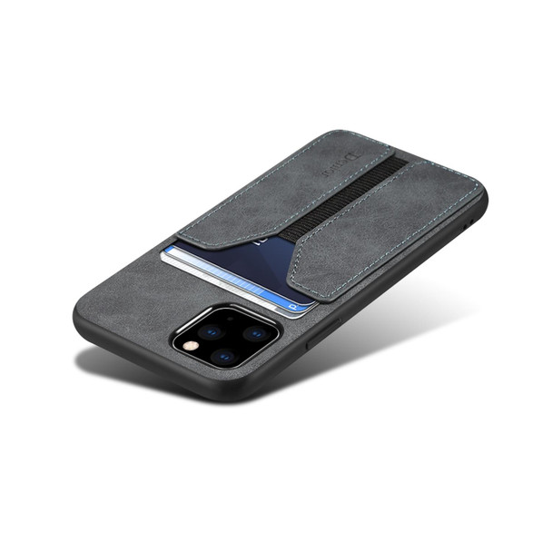 For iPhone 11 Pro Denior DV Elastic Card PU Back Cover Phone Case(Grey)