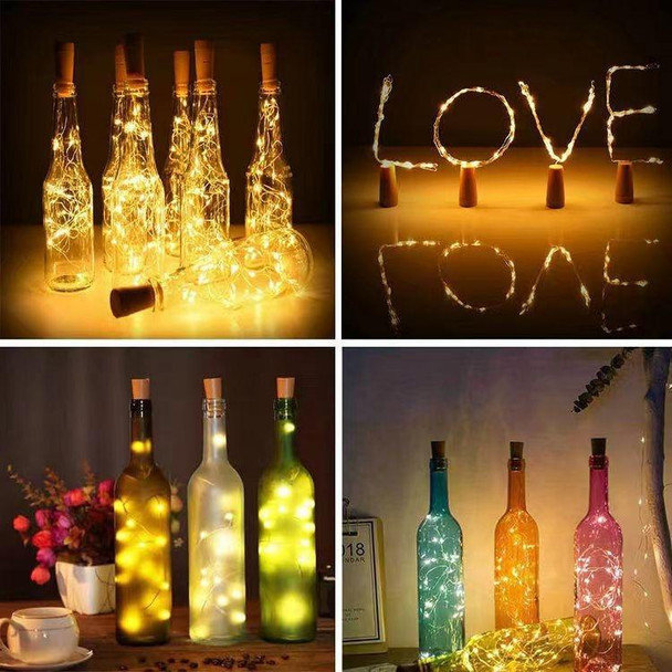 2 PCS LED Wine Cork Christmas Decorative String Lights, Spec: 1m 10 lights(Colorful)