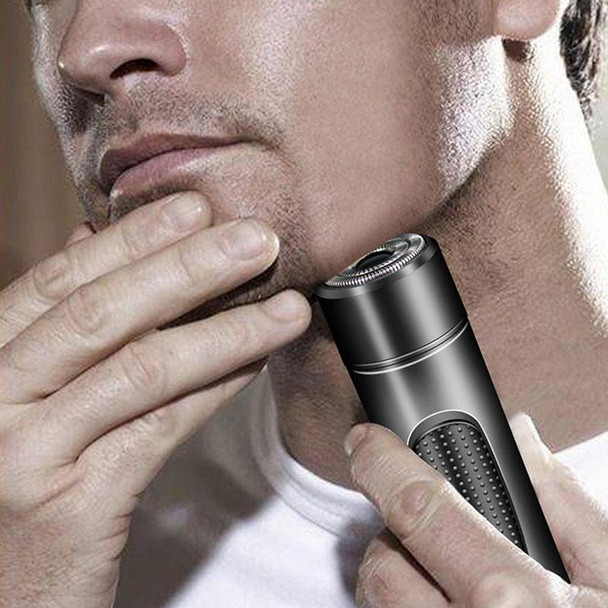 Mini USB Rechargeable Electric Razor Self-service Hair Clipper Shaver with Spare Cutter Head(Black)