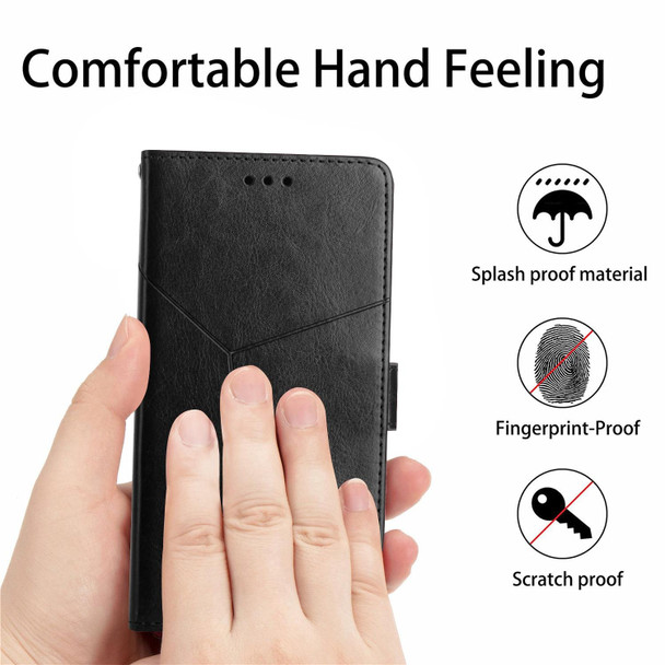 For Realme 10 4G HT01 Y-shaped Pattern Flip Leatherette Phone Case(Black)