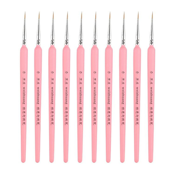 10 PCS 0 WeiZhuang Hook Line Pen Painting Hand-painted Watercolor Wolf Mint Hook Line Pen Painting Stroke Thin Line Brush, Color:Pink