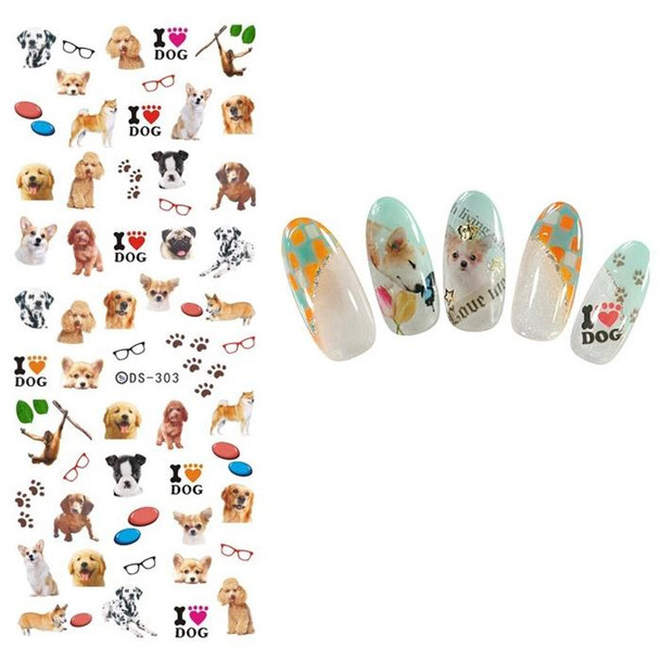 DS301-318 5 PCS 18 Patterns DIY Design Beauty Water Transfer Harajuku Nails Art Sticker Nail Art Decoration Accessories, Random Color Delivery, Without Nails
