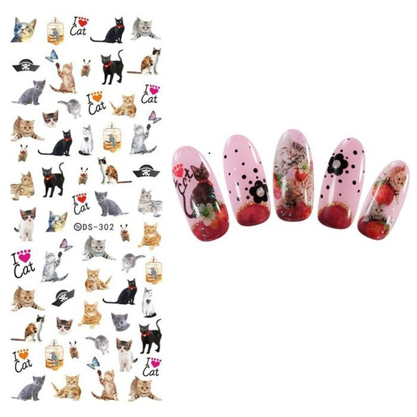 DS301-318 5 PCS 18 Patterns DIY Design Beauty Water Transfer Harajuku Nails Art Sticker Nail Art Decoration Accessories, Random Color Delivery, Without Nails