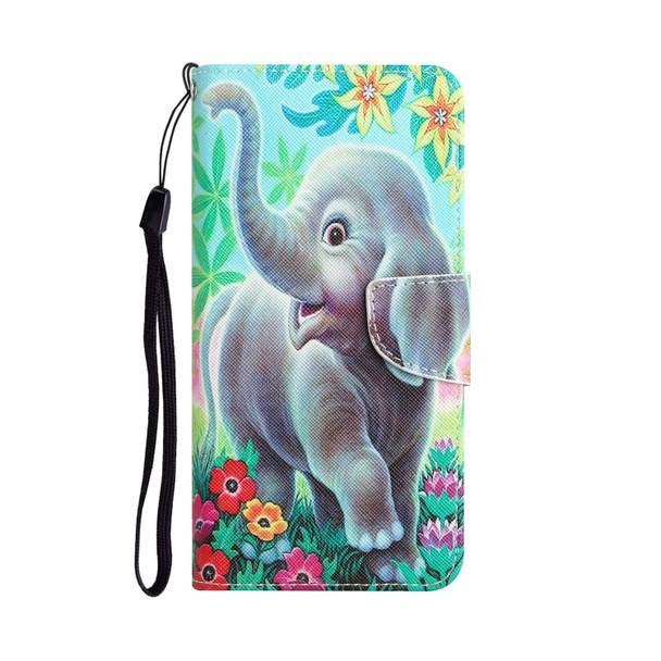 For Samsung Galaxy S23+ 5G Colored Drawing Leatherette Phone Case(Elephant)